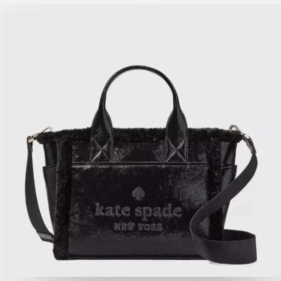 NWOT KATE SPADE JETT FAUX SHEARLING SMALL TOTE CROSSBODY BAG - Picture 1 of 7
